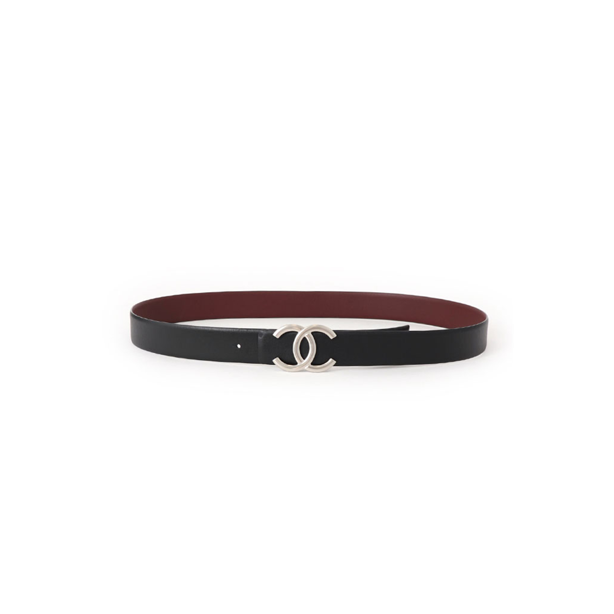 CHANEL REVERSIBLE CALFSKIN 'CC' BELT 